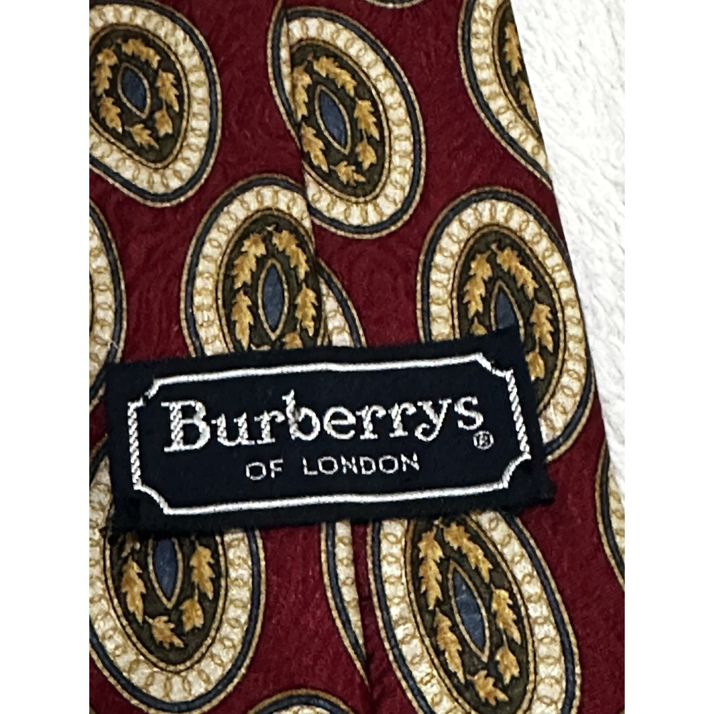 Burberry Of London‎ Neck Tie Silk Necktie Mens Classic Red Ovals